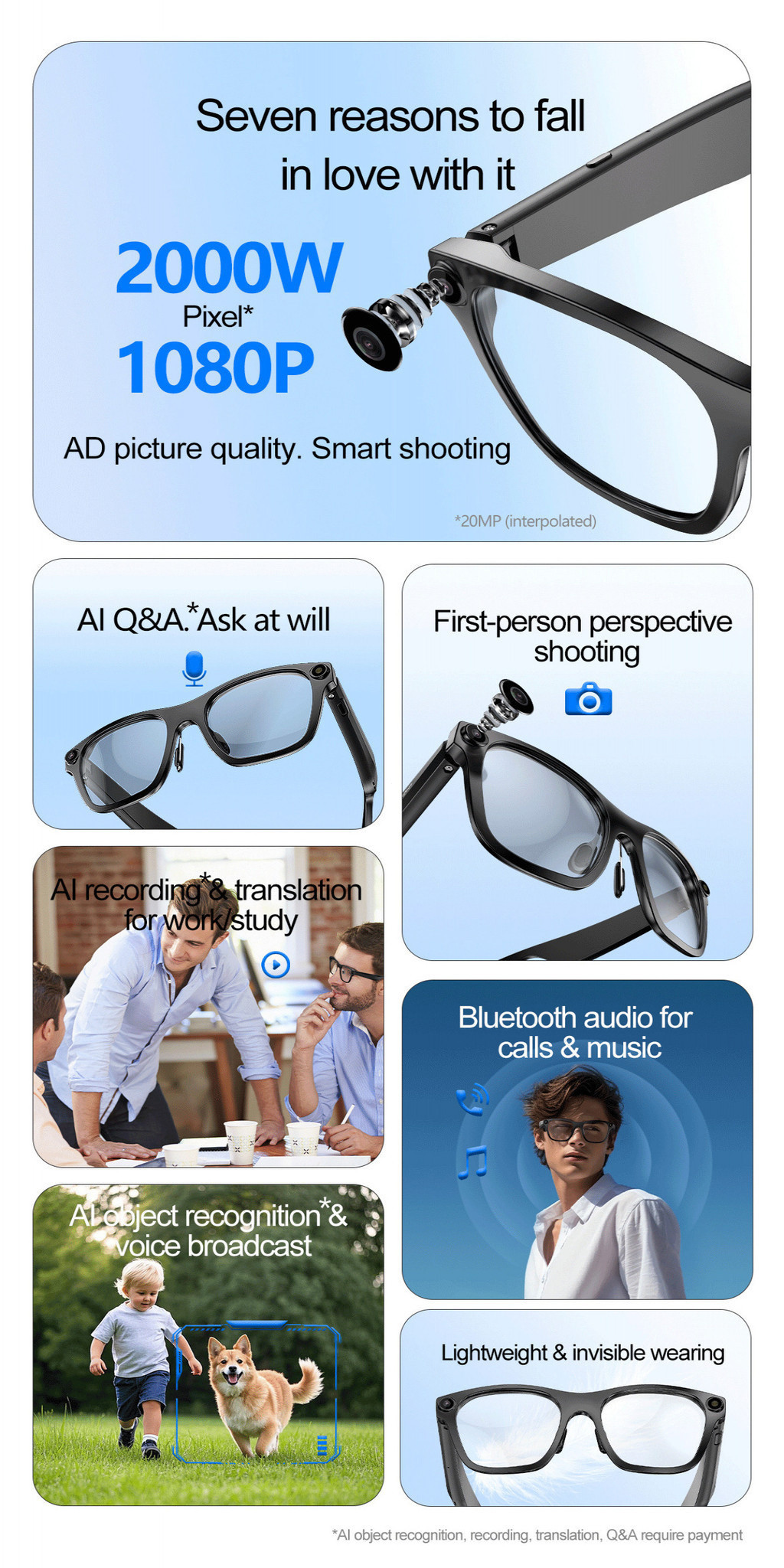 New AI Smart Glasses 2026 100MP Camera Chat GPT Touch Sports Sunglasses ...