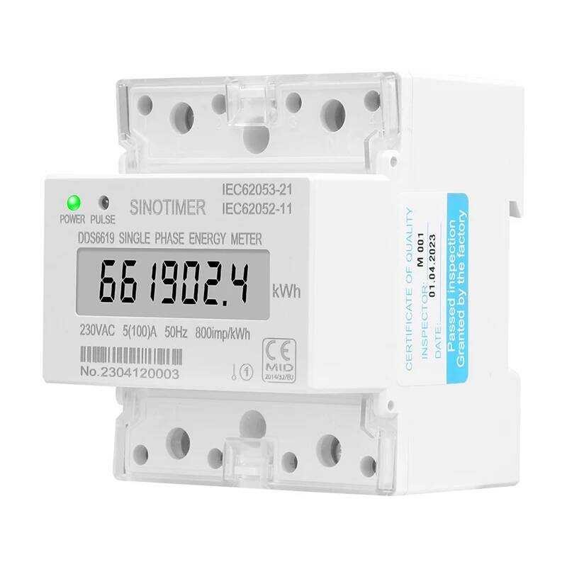 Rail Din Single Phase Electronic Energy Meter AC 220V 100A Kwh Counter ...