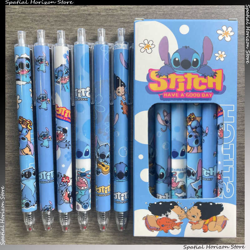 3 6Pcs Gel Cute Lilo Ball-Point Cartoon Printing Writing Pen Students ...