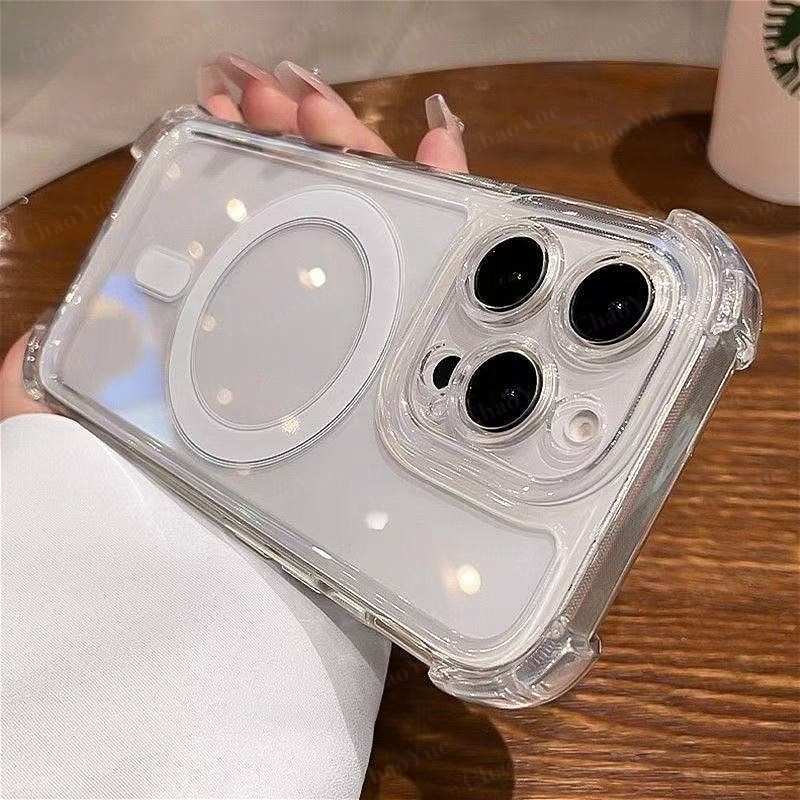 Luxury Crystal Clear Magnetic Wireless Charging Collision Avoidance ...