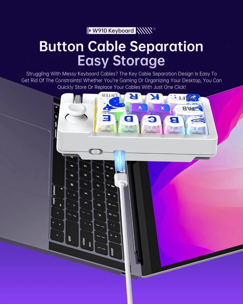 12 Key Programmable Macro Pad Tri-Mode Bluetooth/Wireless/Wired ...