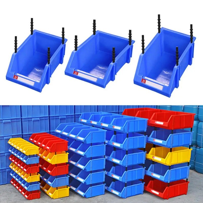 Warehouse part box Stackable Plastic Small Parts Container Box Shelf ...