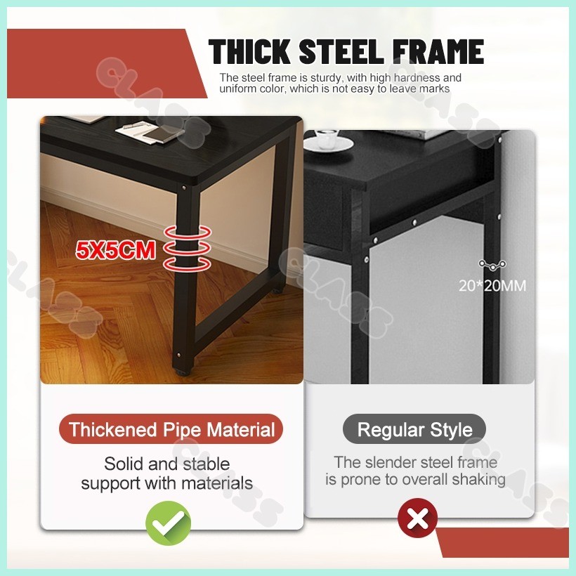 UPSEN Office Table Study Table Long Computer Table Double Layer ...