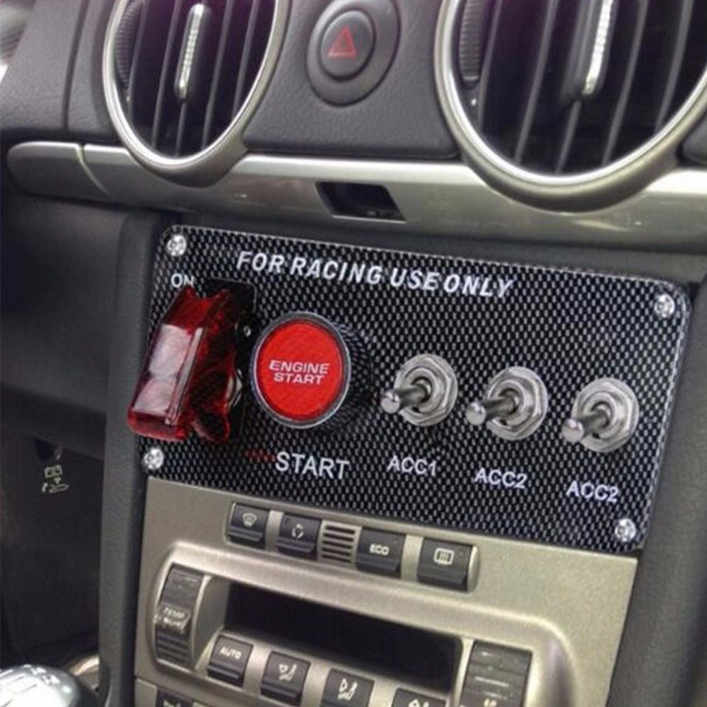 12V Auto LED Racing Car Switch Ignition Engine Start On/Off Push Toggle ...