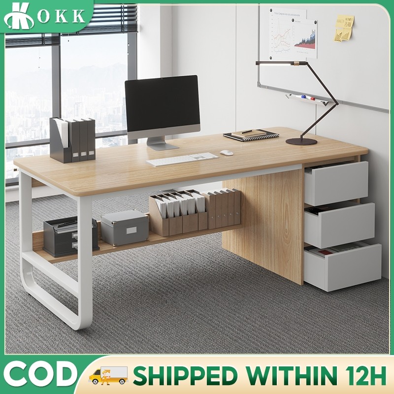 【Moisture-Proof Think】Computer Desk With Drawer Wooden Office Table ...
