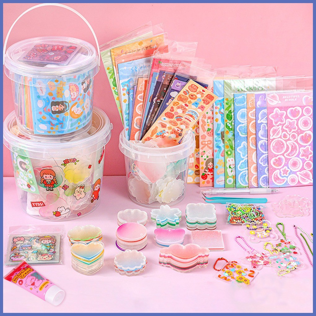 Cozyland Keychain Set Cute Guka Stickers Goo Sticker Set DIY Material ...