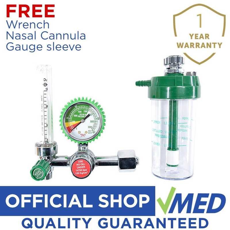 VMED Oxiplus Medical Oxygen Regulator W/ Nasal Cannula And Wrench 3 ...