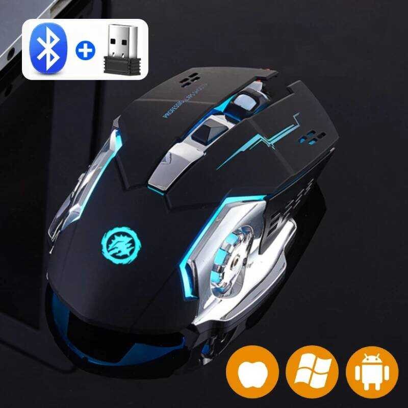Rechargeable 4 Wireless Mouse Gaming Computer Silent Bluetooth Mouse 2 ...