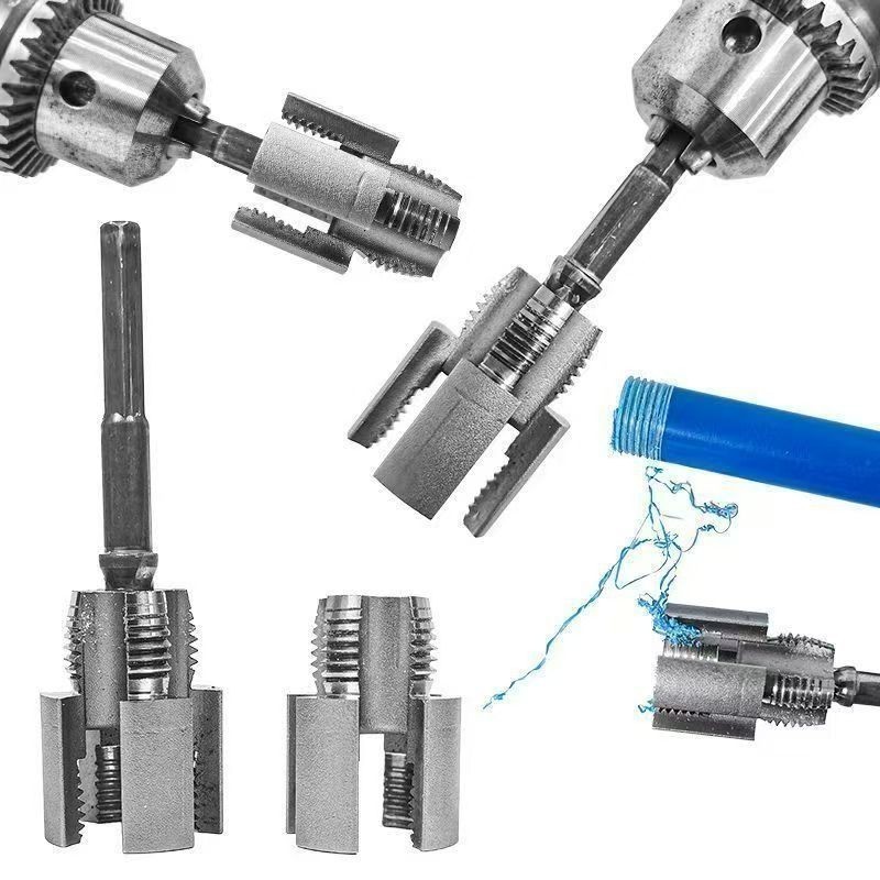 Water Pipe Thread Cutting Tool, Electric Drill PVC Pipe Threader Kit 1/ ...