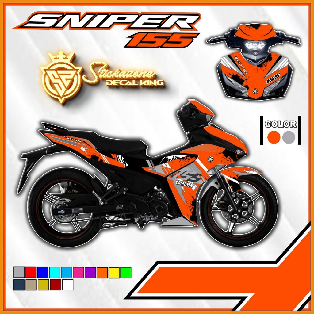 YAMAHA SNIPER 155R NEW SPLATTER DESIGN FULL STICKER DECAL PRINTED ...