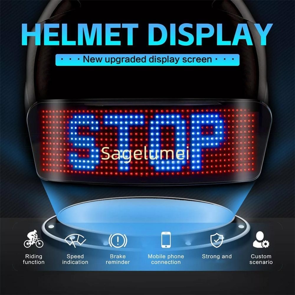 2025 Motorcycle Helmet Warning Light Night Riding DIY RGB Led Screen ...