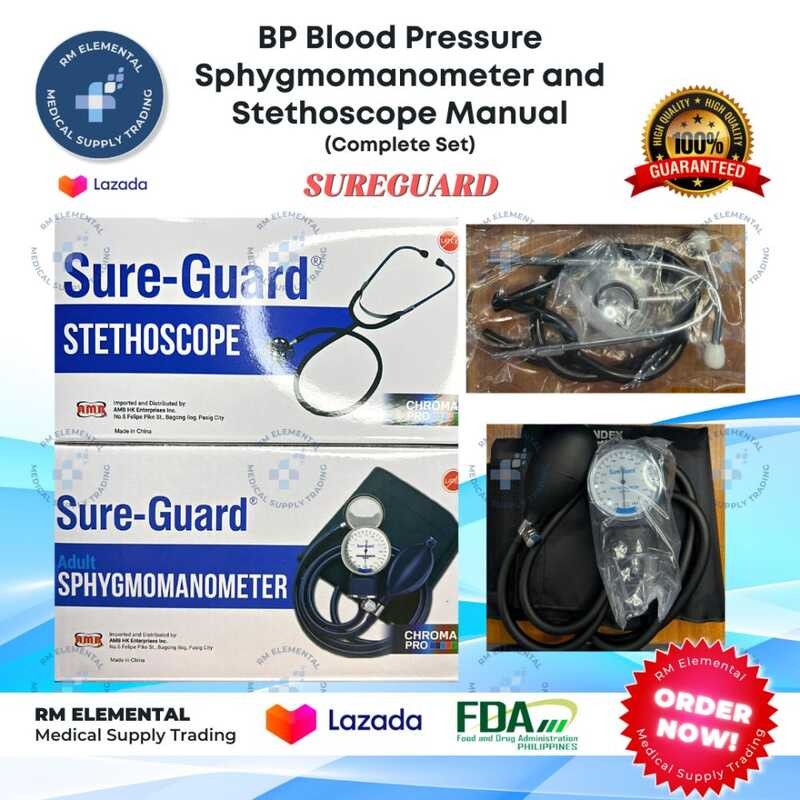 Sureguard - BP Blood Pressure Sphygmomanometer And Stethoscope Manual ...