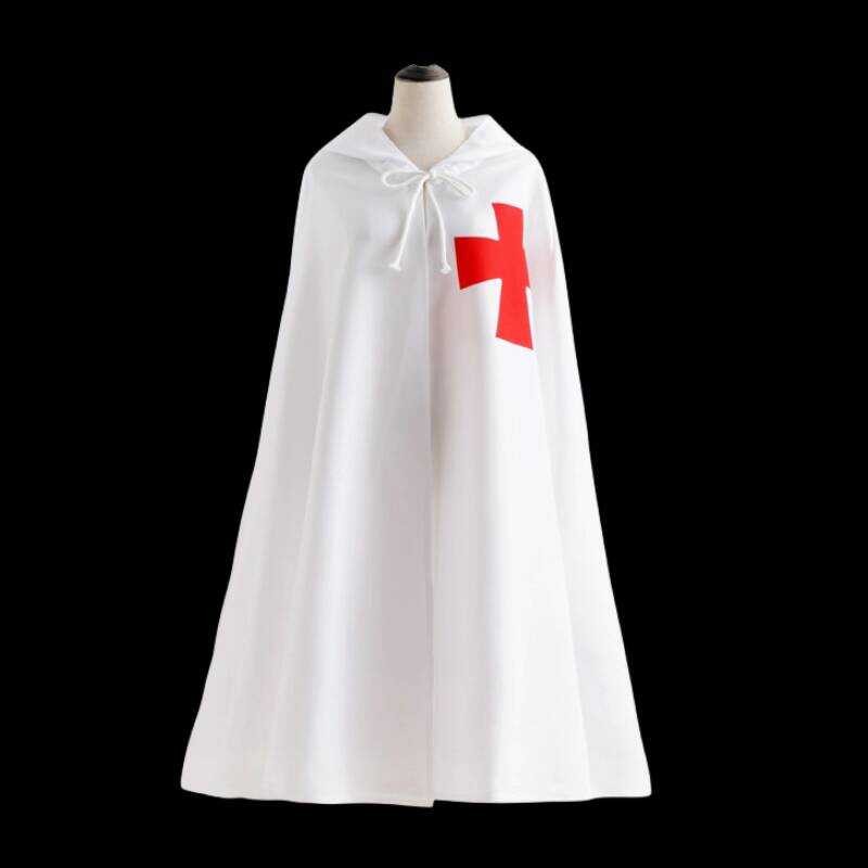 Medieval Warrior Cosplay Cloak Knights Templar Cape Robe Roman Empire ...