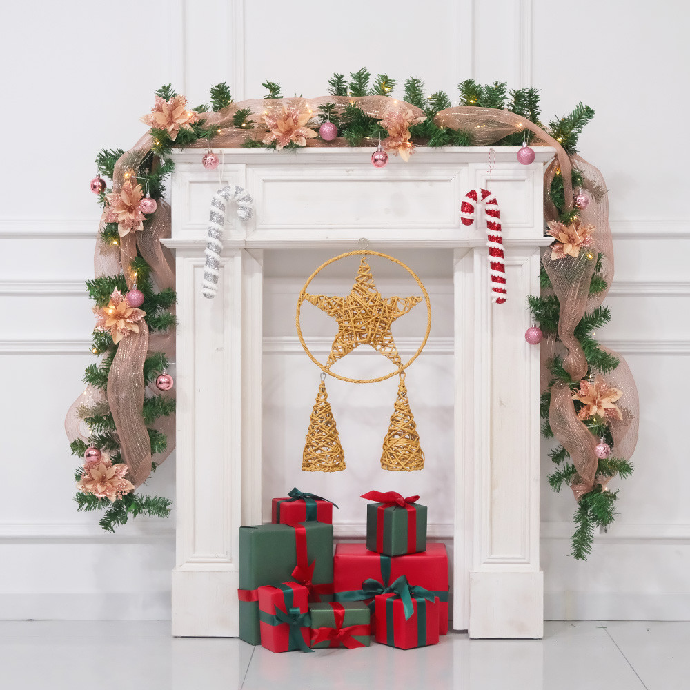 10Yards 26CM Christmas Tree Ribbon Roll Gold Silver Pink Christmas Bow ...