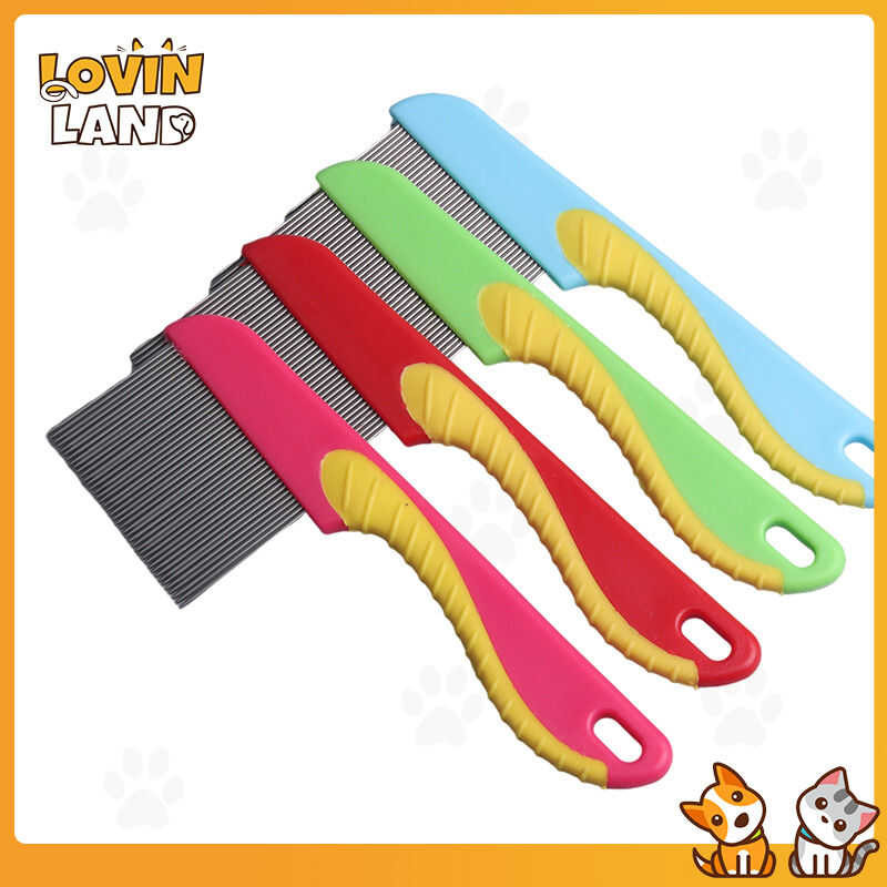 M Lovinland Kit Long Short Hair Pet Flea Cleaner Comb Cat Grooming Brush Random Color