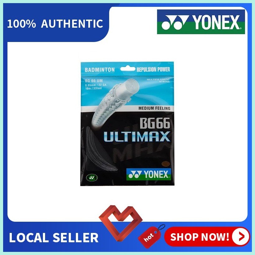 Yonex Badminton Racket Strings BG66 ULTIMAX Strings High Elasticity 26 ...