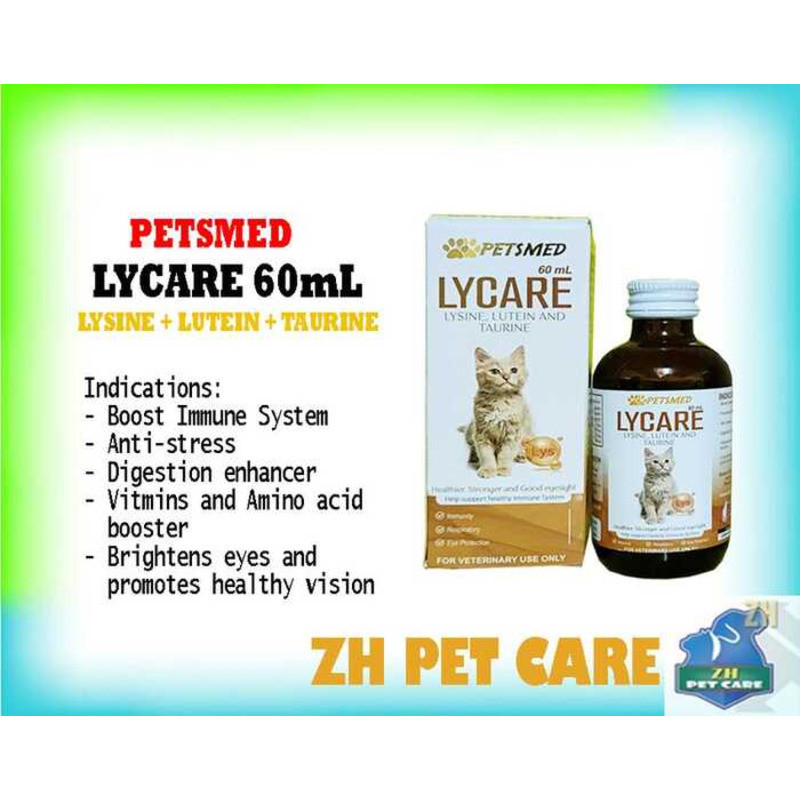 Petsmed LYCARE (Lysine, Lutein & Taurine) For Cats | 60Ml 1E6 | Shopee ...