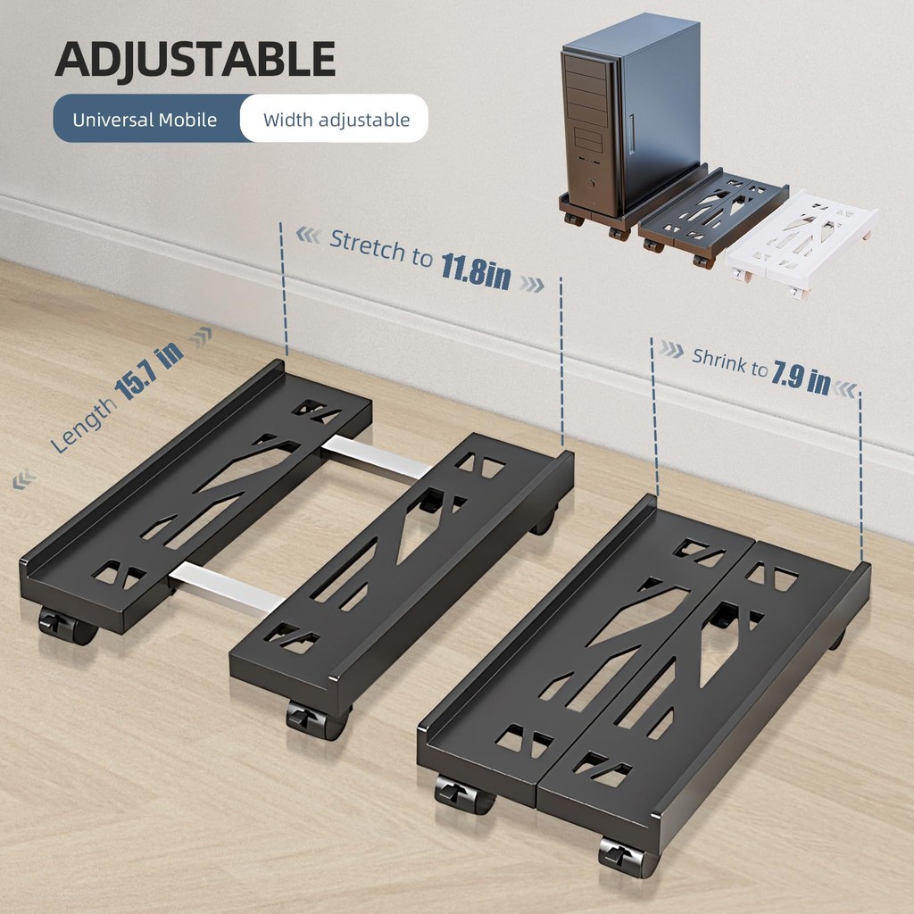 Adjustable Mobile CPU Stand Ventilated Computer Tower Stand PC Tower ...