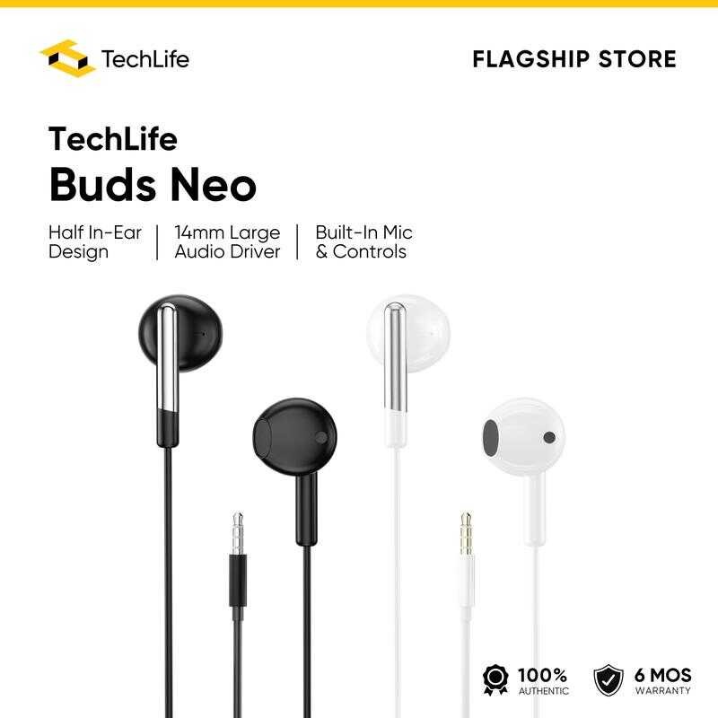 Techlife Buds Neo| Half-In Ear Design| 14Mm Large Audio Driver| Built ...