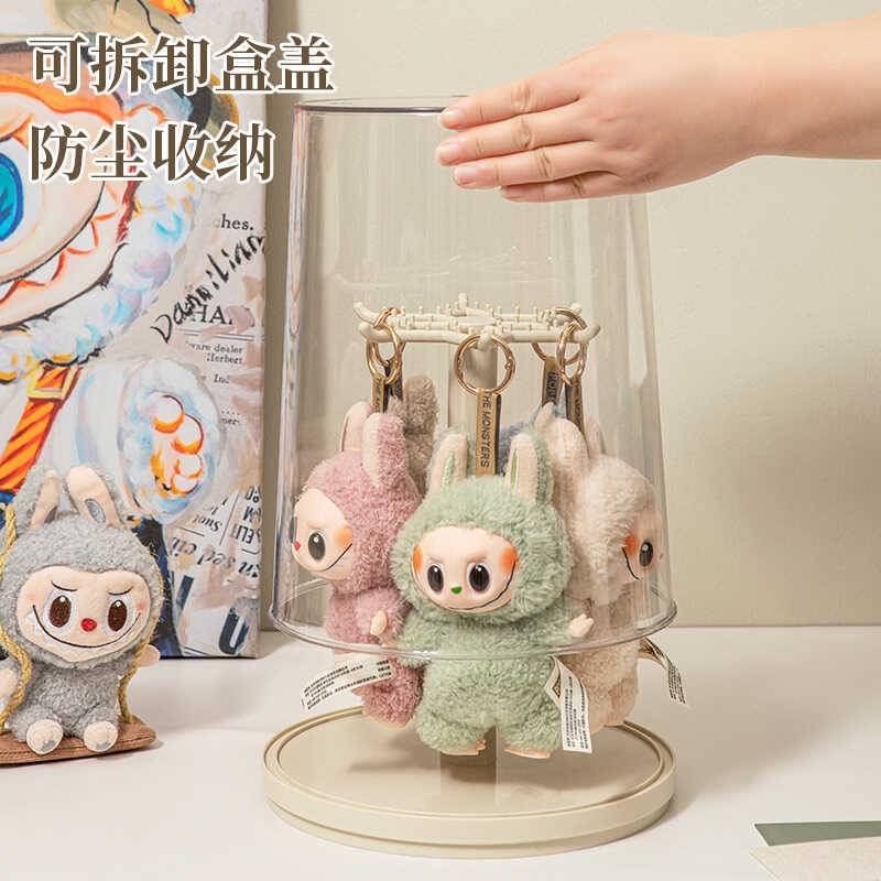 Labubu Display Box Rotating Transparent Plush Doll Toy Figure Labubu ...