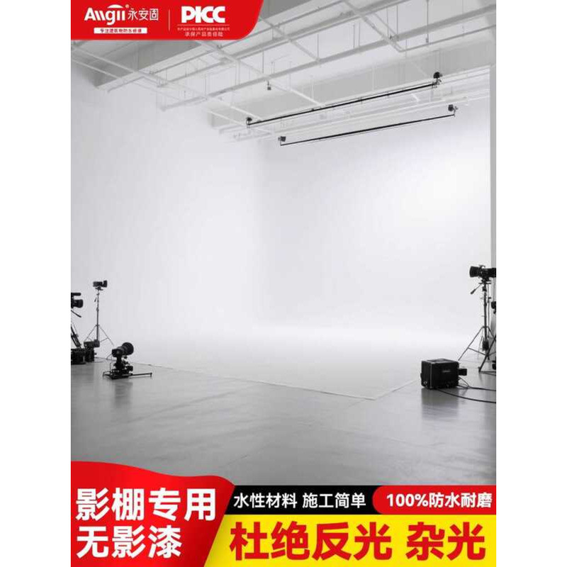 White Matte Professional Shadowless Wall Floor Green Screen Cement ...