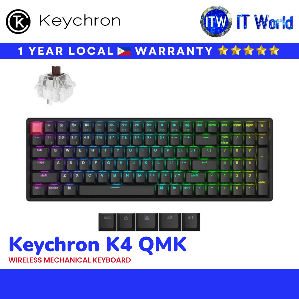 Keychron K4 QMK Wireless Mechanical Keyboard RGB Backlight (Version 3 ...