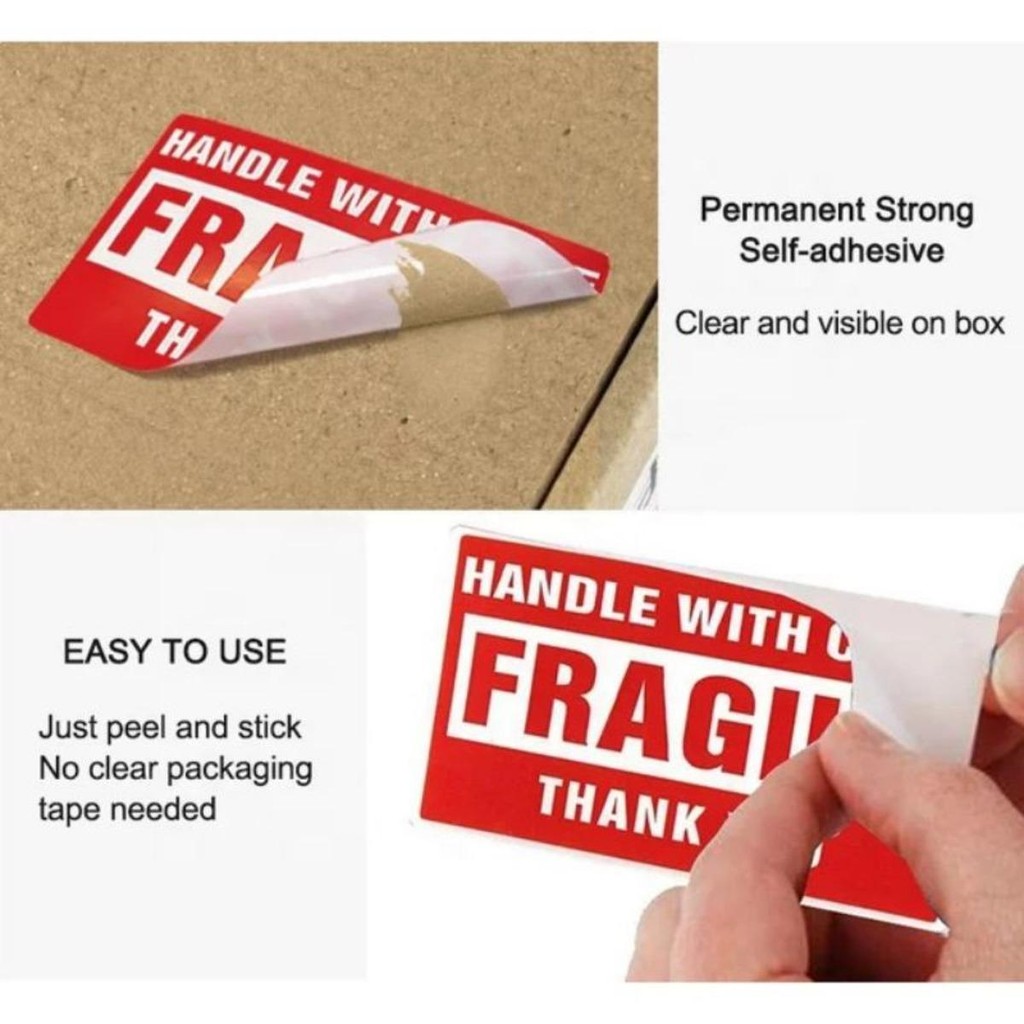250Pcs/Roll Fragile Sticker with Broken Glass Icon for Parcels and ...