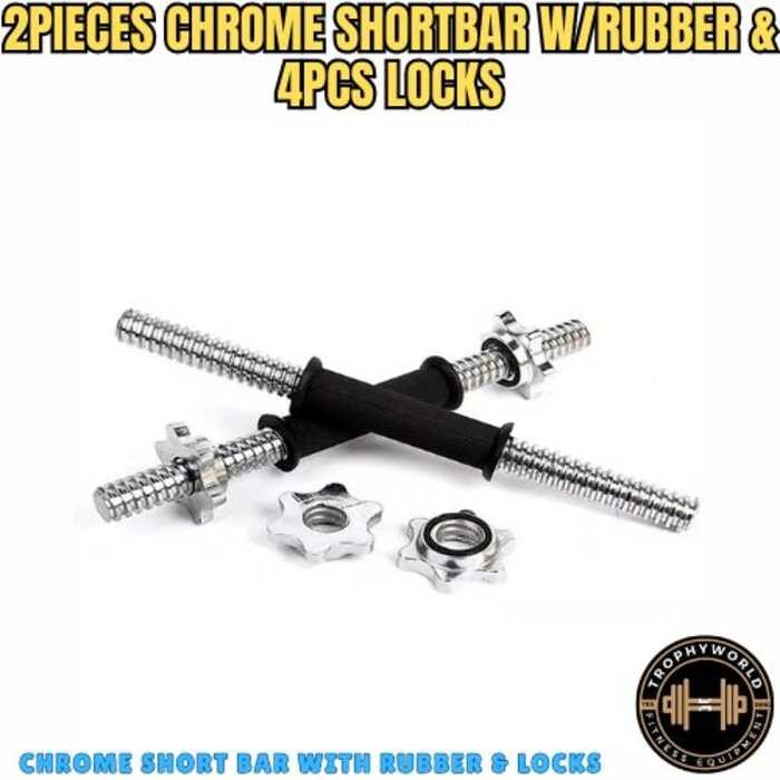 ONE PAIR 2 PIECES Chrome Dumbbell Short Bar W/Rust | Shopee Philippines
