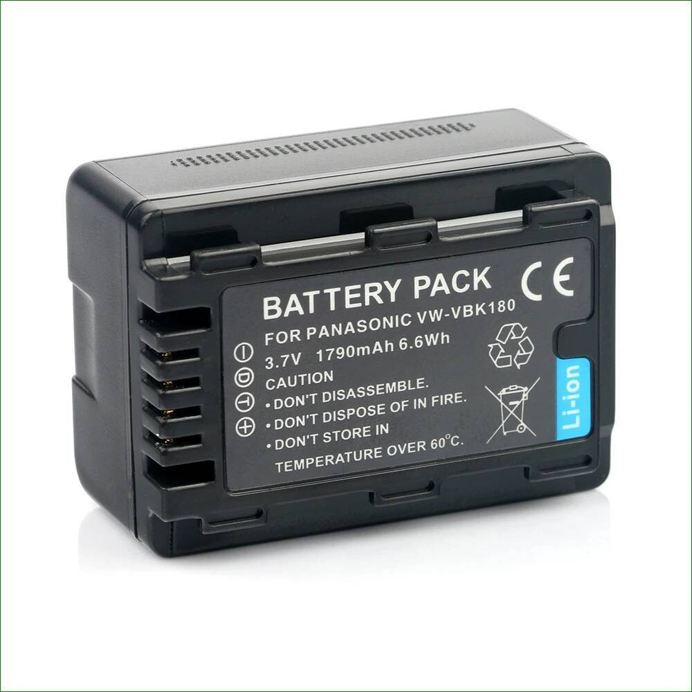 thumbnail image 2 of Li-ion Celeb VW-VBK180 / VW-VBK180-K Battery HC-V300M (2 Pack) +Quick 2 of 12