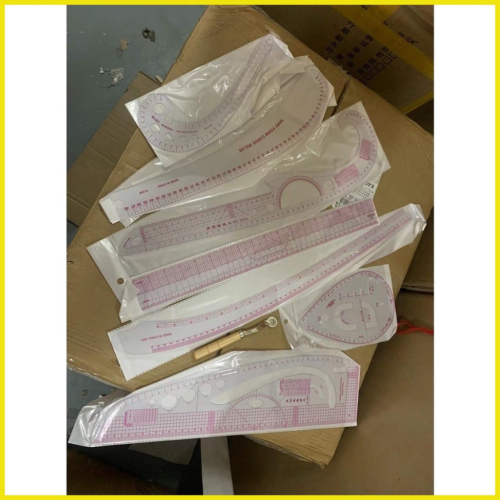 7/8/13/19 Tailor Measuring Set Sewing Drawing Ruler Sleeve Arm Curve ...