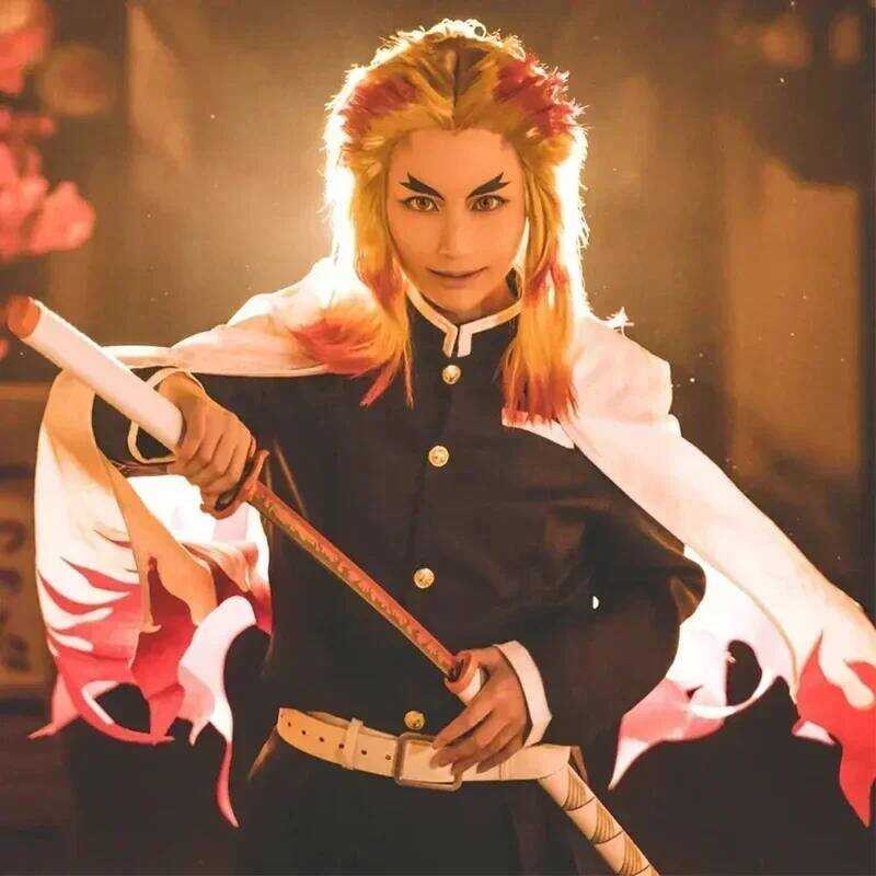 Anime Rengoku Kyojuro Cosplay Costumes Train Mugen Demon Slayer Kimetsu ...