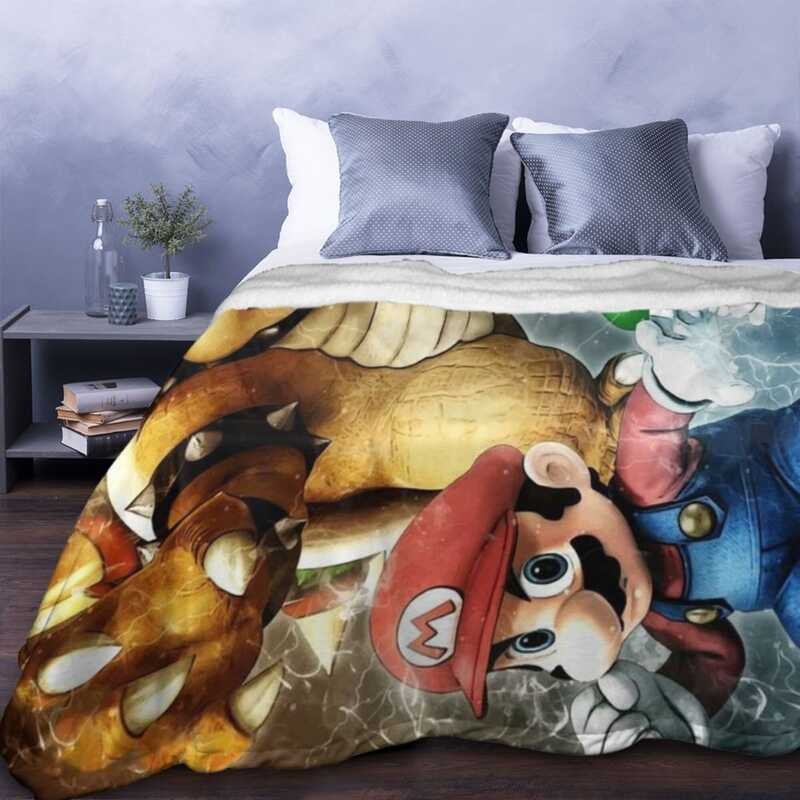 Custom DIY Super Mario Pattern 3D Printed Blankets Para Sa Bed Sofa ...
