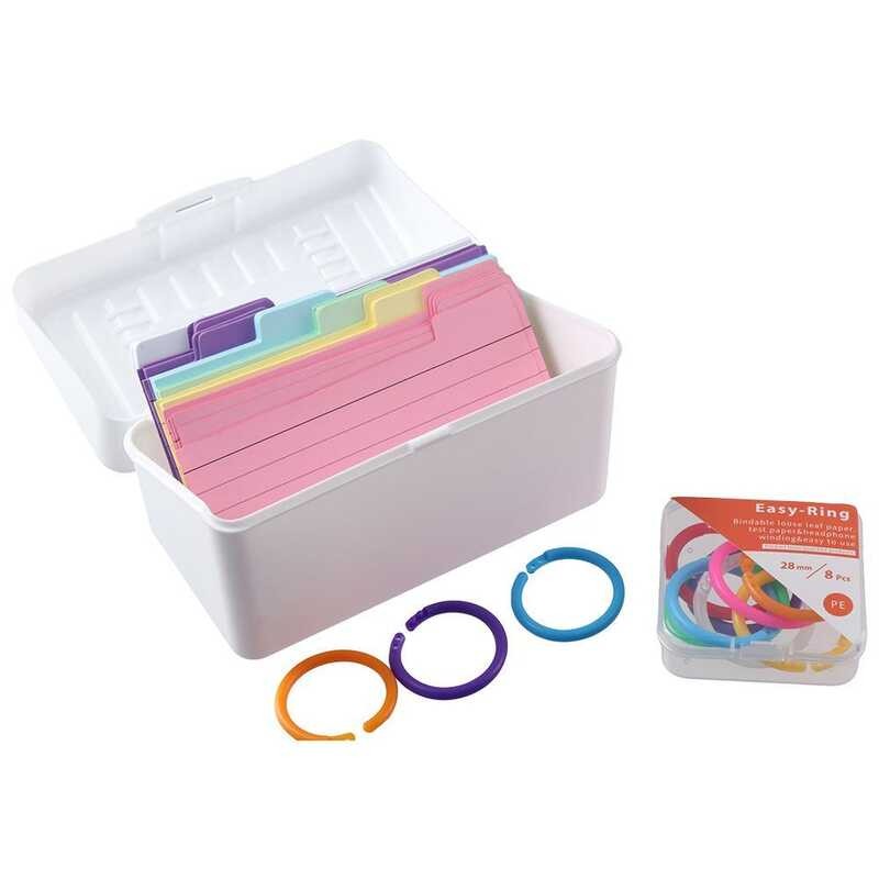 150Pcs Tabbed Index Cards Flash Card Dividers With Storage Box And 8Pcs ...