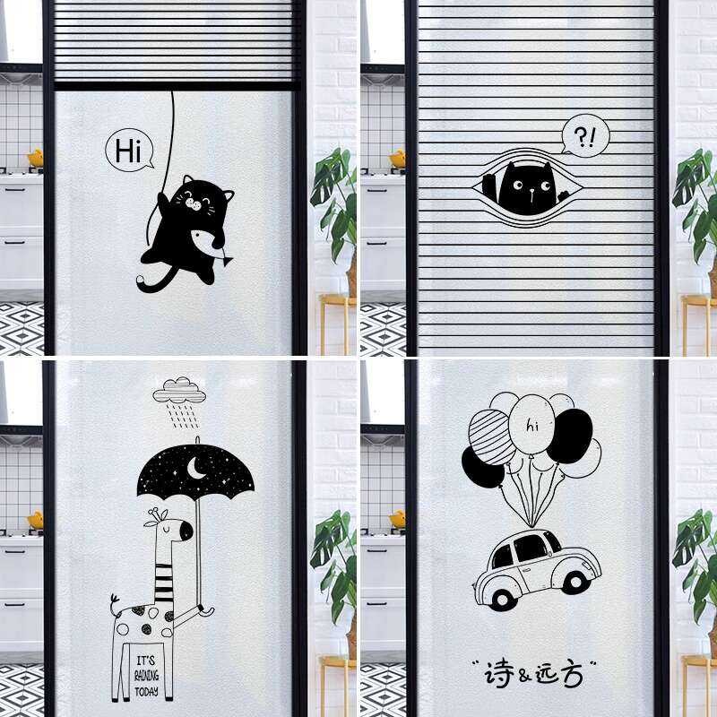 Sticker Translucent Opaque Static Cling Office Sliding Door Bathroom ...