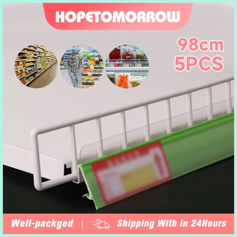 5pcs Shelf Divider Front Fence White 98cm Shelf Retail Gondola Shelf ...