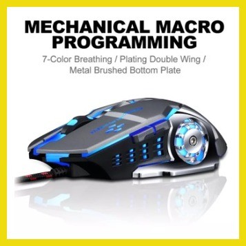 V6 Wired Gaming Mouse Macro Mice Mechanical Mouse 2400DPI New Ergonomic ...
