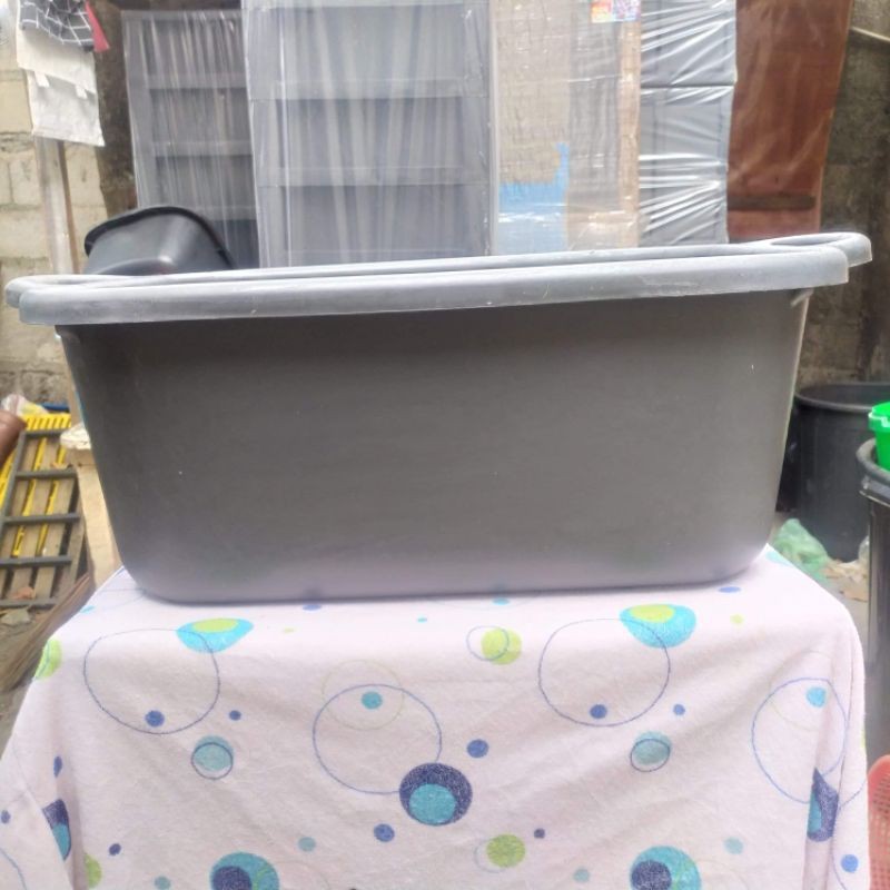 2pcs Rectangular basin. Rectangular Plastic tub with handle | Shopee ...