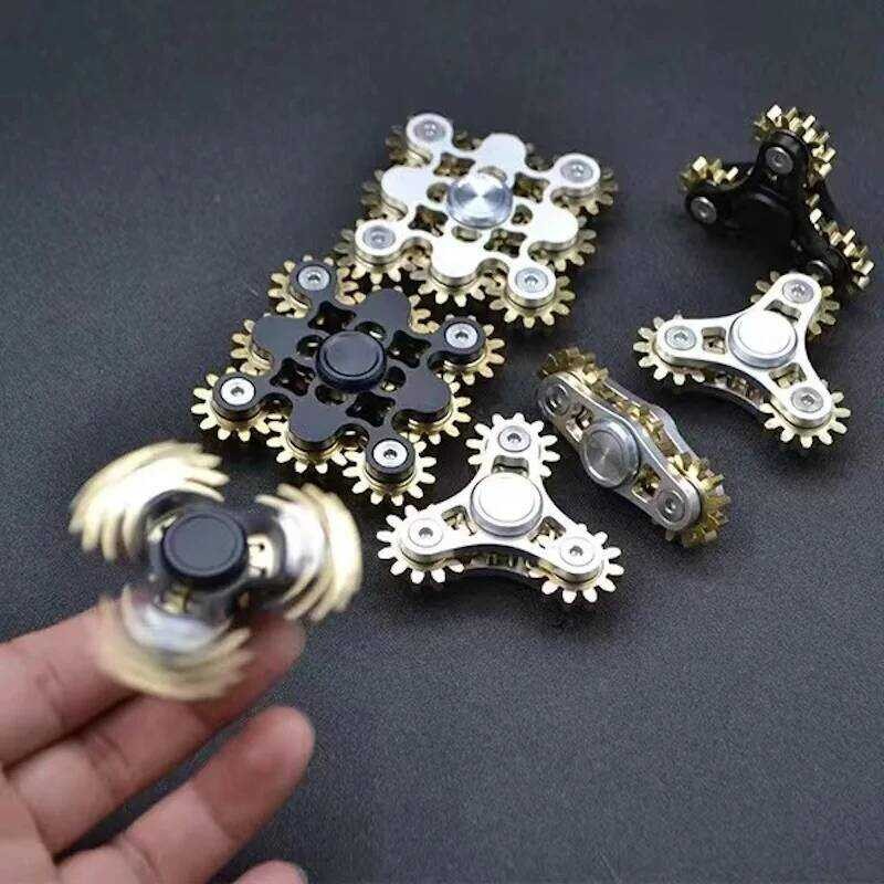 New Design Gear Fingertip Gyroscope Rotor All Copper Fidget Nine Tooth ...