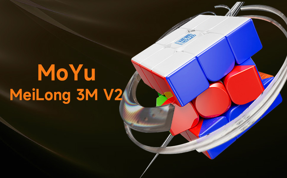 MOYU Speed Cube 3x3 StickerLess, Meilong 3M V2 UV Coated Magnetic Cube ...