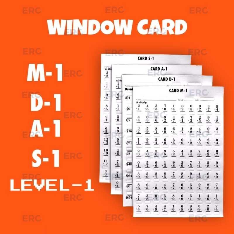 Complete Set Window Card M1 D1 A1 S1 Level-1 Math Test Reusable Durable ...