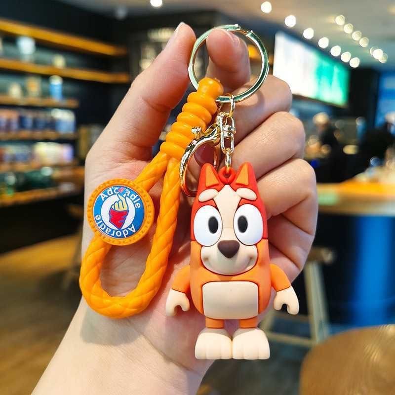 Bluey And Bingo Cute Cartoon PVC Model Dolls Keychain Car Keyring ...