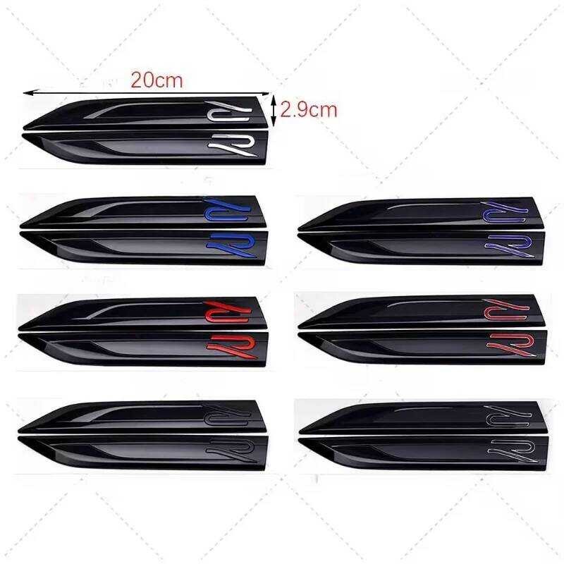 W 1Pairs 3D ABS Car R Letters Front Side Fender Badge Emblem Sticker ...