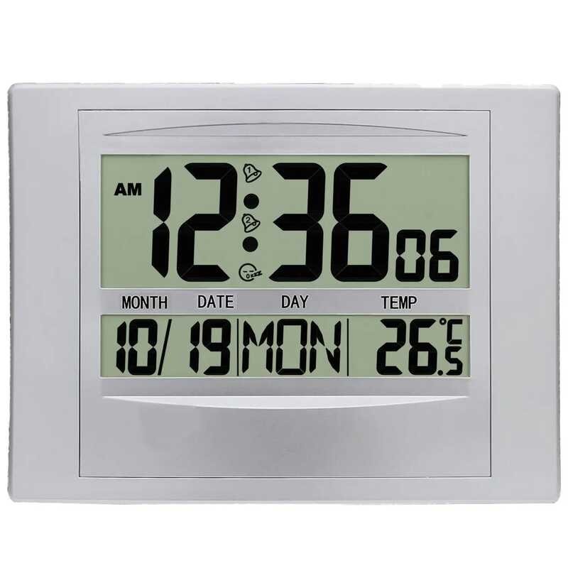 Sier Digital Clocks Atomic Desk Alarm Large Display Battery Operated ...
