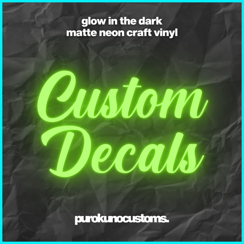 Personalized Matte Glow in the Dark Vinyl Decal Waterproof Sticker Name ...
