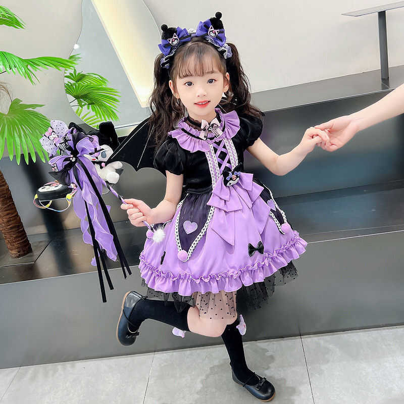 Tt 2025Cod5pcs Full Set Sanrio Kuromi . Princess Dresses Girl Halloween ...