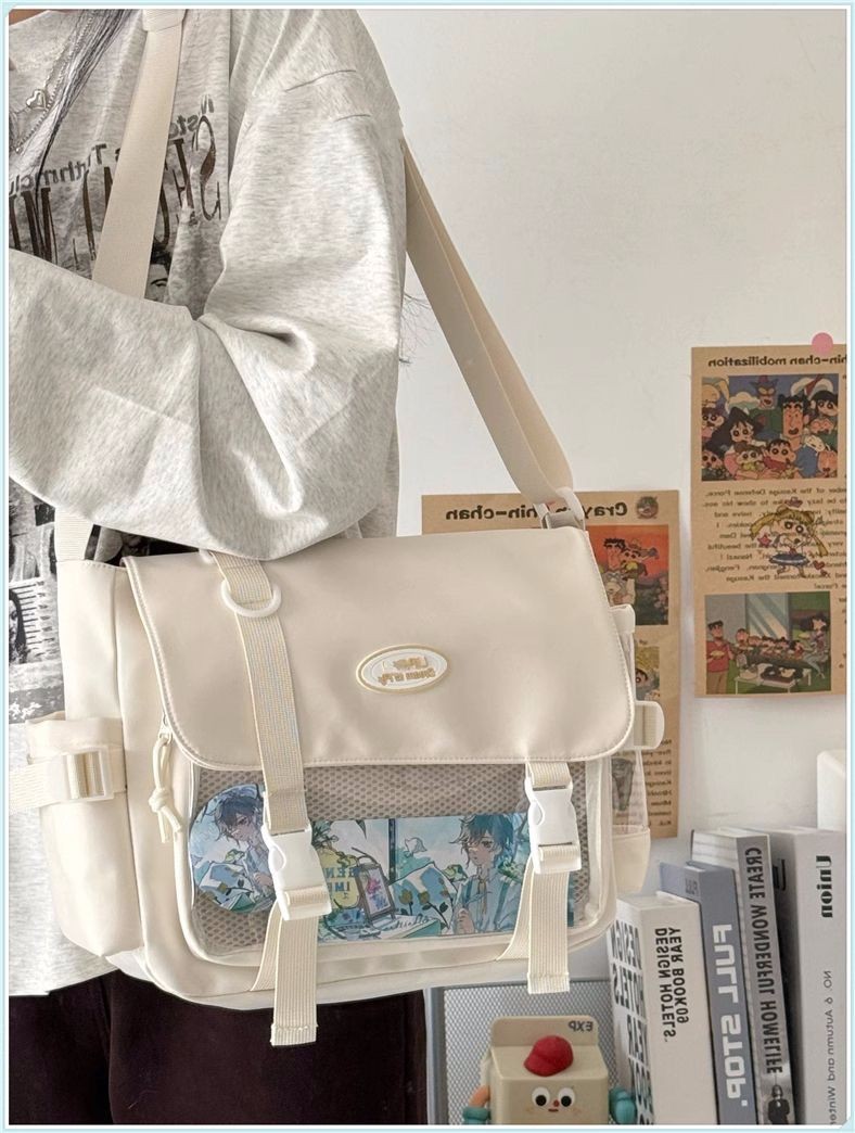 Japanese Style Transparent Pain Bag College Style Large Capacity ...