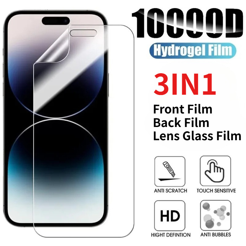 3iN1 HD Clear Hydrogel Film For Apple iPhone Air 17 Pro Max Phone Front ...