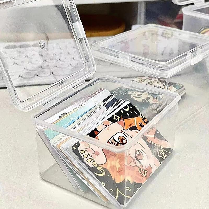 White Photocard Storage Box Idol Cards Photos Collection Box Jewelry ...