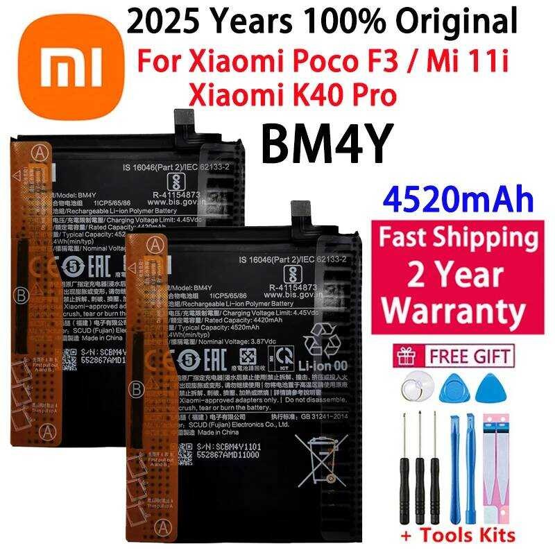 Ca 100% 2 Original Bm4y Bm56 Battery For Xiaomi Poco F3 Mi 11I / GT ...
