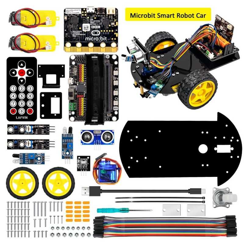 A A A LAFVIN Smart Car Microbit Robot Intelligent DIY Starter Robotic ...
